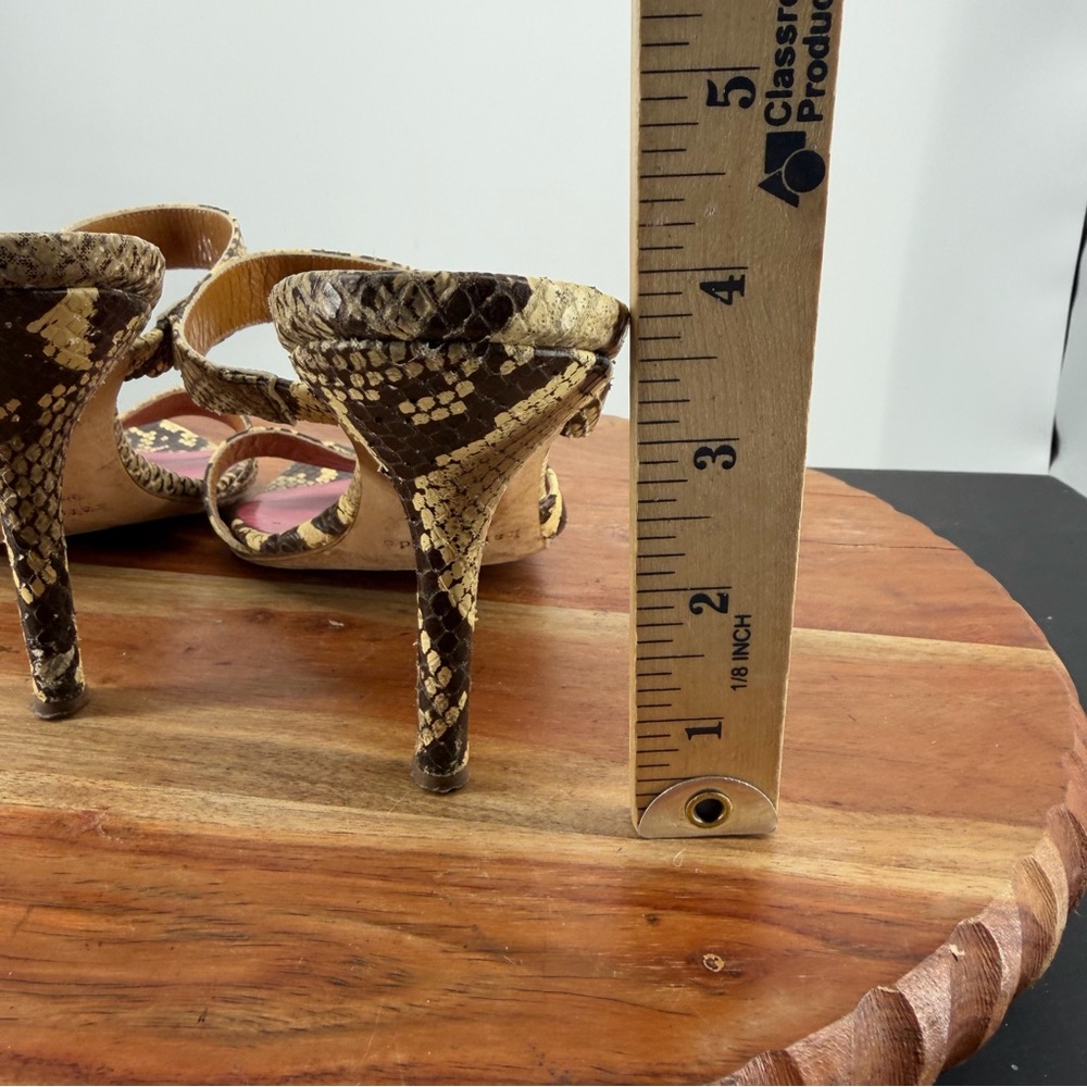 Kate Spade New York python print leather heels unique knotted design 8 vintage - Picture 10 of 10